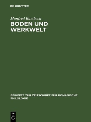 cover image of Boden und Werkwelt